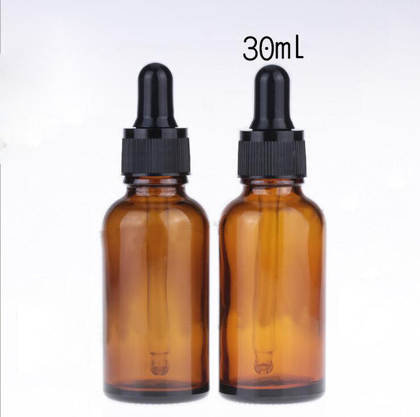Wholesale 660pcs/lot Refillable Bottles 30ml Brown Glass Liquid Pipette Bottle Essential Oil Free DHL Shipping