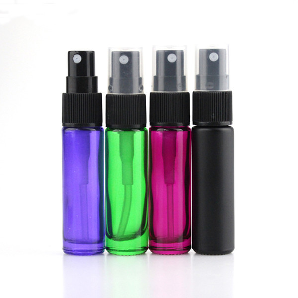 Colorful 10ml glass spray bottles small empty cosmetic containers portable travel refillable perfume atomizer bottles BY DHL