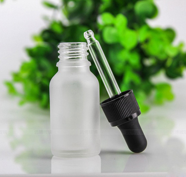 Factory Price 15ml Empty Round Glass Essential Oils Bottle Small Cosmetic Pipette Bottle With Glass Rubber Head And Childproof Cap