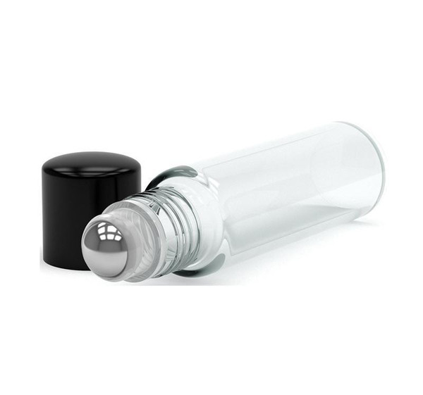 Wholesale Price 10ml 1/3oz THICK Clear Glass Essential Oil Roller Bottles Refillable Glass Roll On Bottles With Metal Ball 700pcs/lot