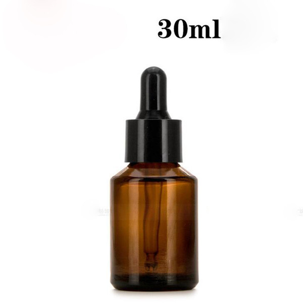 Factory Price Cosmetic Essential oil E liquid Packaging 30ml Slant Shoulder Glass Amber Clear Blue Bottles With Glass Pipette
