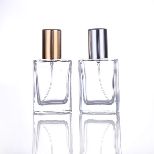 200Piece/Lot 30ML Fashion Portable Transparent Glass Perfume Bottles With Gold Silver Atomizer Empty Cosmetic Container For Travel