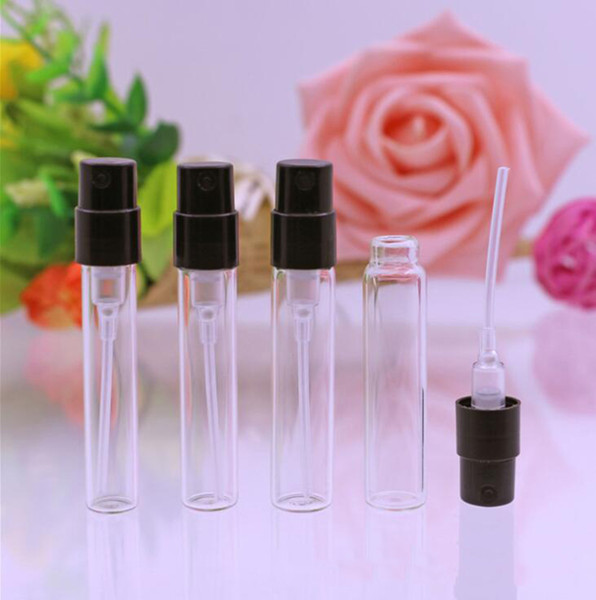 1000pcs/lot 2ml Mini Glass Parfum Bottles Sample Scents Spray Bottle Refillable Fragrance Atomizer Glass Perfume Bottle Vial