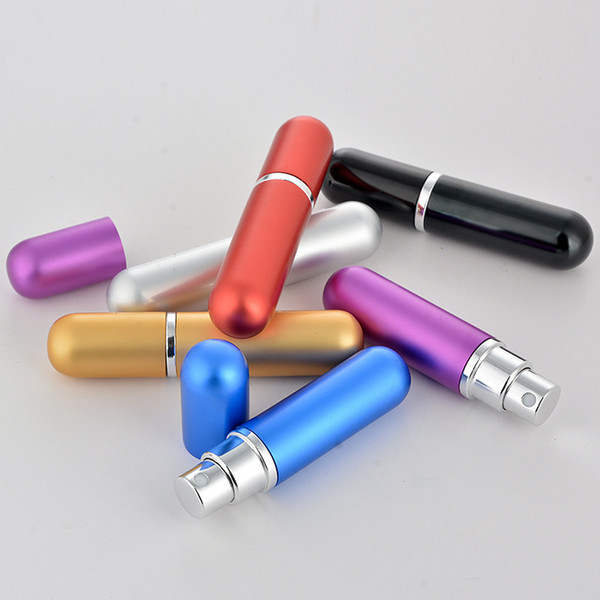 Wholesale 5ml Mini Spray Perfume Bottles Empty Travel Cosmetic Container Perfume Bottle Atomizer Aluminum Refillable Bottles
