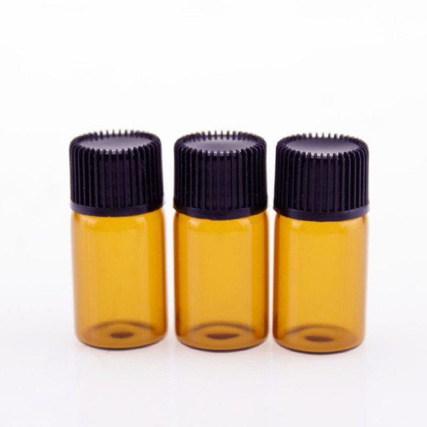 High Quality Essential Oil Vials Wholesale Empty Cosmetic Glass Bottle 3ml Small Amber Dropper Bottle With Redurcer And Cap