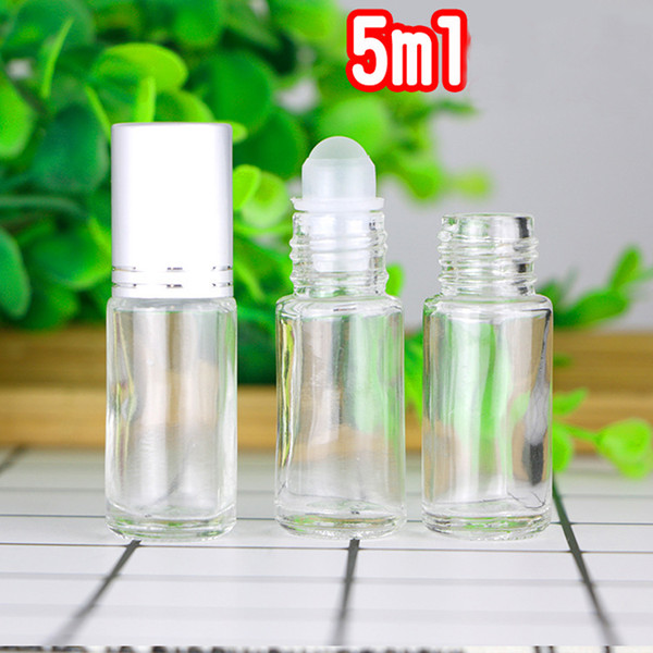 1020pcs/lot 5ml Clear Frosted Thick Glass Roll On Essential O
8000
il Perfume Bottle 5 CC Glass Metal Roller Bottles Free Shipping