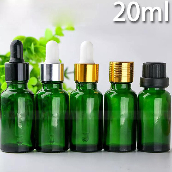 624pcs/Lot Green 20ml Glass Dropper Bottles Screw Cap 20ml Empty Essential Oil Bottles Liquid Vials Jars In Stock
