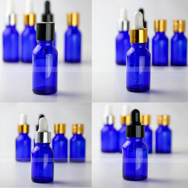 DHL Free Cobalt Blue Glass Bottle Cosmetics Container High Quality 15ml Empty Blue Glass Bottle Wholesale