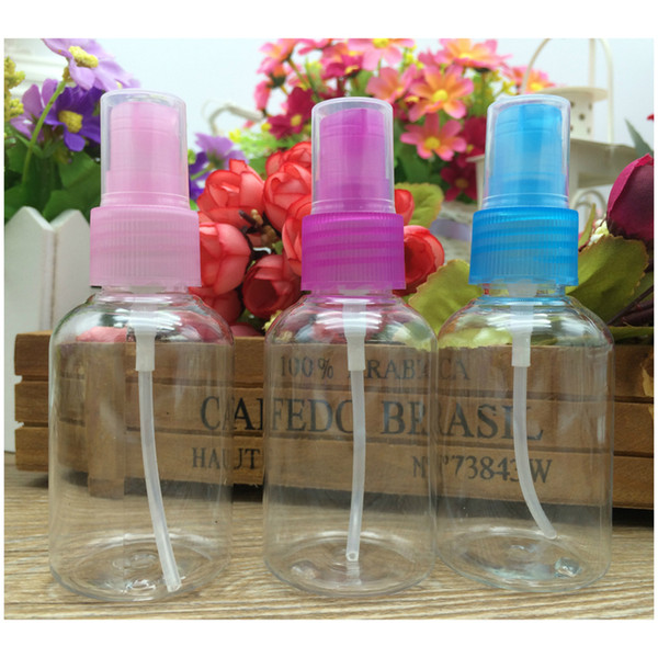 Portable 50ml Empty Plastic Spray Bottles Wholesale Colorful PET Cosmetic Packing Bottles 960pcs/lot DHL Free Shipping