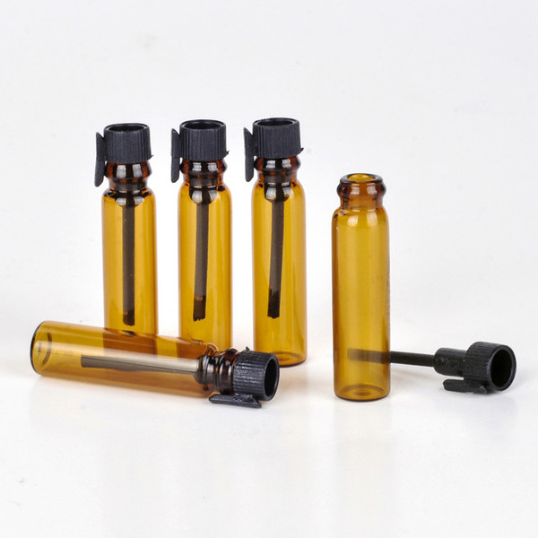 Most Popular 1000pcs/lot 1ML Mini Glass Perfume Sample Vials Small Amber Perfume Bottles 1ml Test Tube Trial Bottle Free DHL