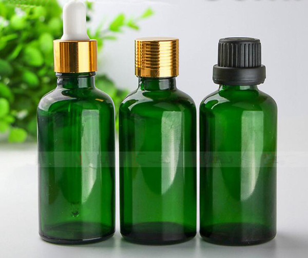 Best Seller 528Pcs Glass E Liquid Dropper Bottles Wholesale 50ml Green Glass Essential Oil bottles Glass Packing Containers DHL Free