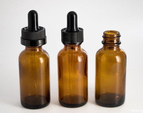 Wholesale boston round glass bottle 30ml empty essential oil electronic cigarette liquid bottles With Childproof Cap Free Shipping