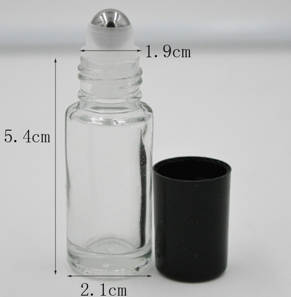 MINI 5ml ROLL ON GLASS BOTTLES ESSENTIAL OIL with Steel Metal Roller Ball 700pcs/lot Wholesale DHL/Fedex Free Shipping