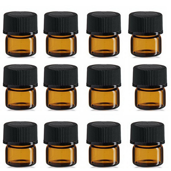 Free Shipping 1ML Amber Mini Glass Bottle, 1CC Amber Sample Vial,Small Essential Oil Bottle Factory price