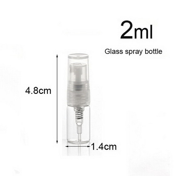 Factory price Wholesale - MINI Clear Glass 2ml Atomizer bottle Pump Refillable Perfume Fine Mist Spray Empty Bottle Sample Vial