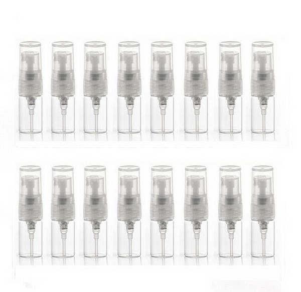 Factory price MINI Clear Glass 2ml Atomizer bottle Pump Refillable Perfume Fine Mist Spray Empty Bottle Sample Vial
