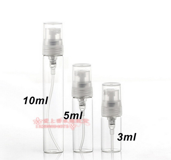 Glass 3ml 5ml 10ml Atomizer Refillable Pump Spray Bottles Makeup Perfume Bottle Aromatic Water Bottle Empty Bottle DHL/EMS