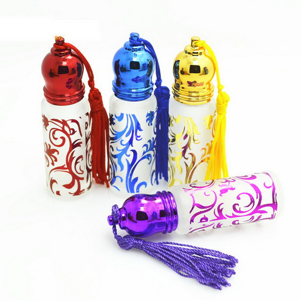 Refillable 4~5ML ROLL ON Printing Frosted GLASS BOTTLES LOT ESSENTIAL OIL Roller ball PERFUME 100PCS/LOT by DHL/Fedex Free PB98