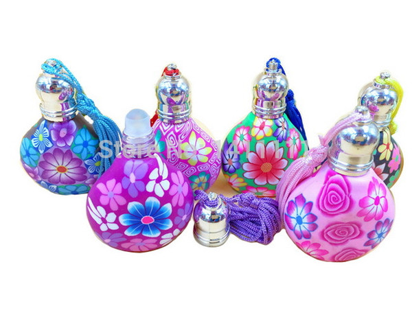 100pcs/LOT 10ml 1/3OZ perfume vials with roll on ball perfume Polymer clay bottle empty essential oil bottle