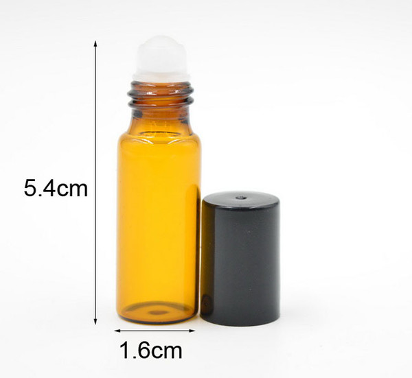 200pcs/lot 5ml 1/6oz ROLL ON AMBER fragrance GLASS BOTTLES ESSENTIAL OIL Glass Roller ball Aromatherapy Bottle BY DHL FREE Shipping