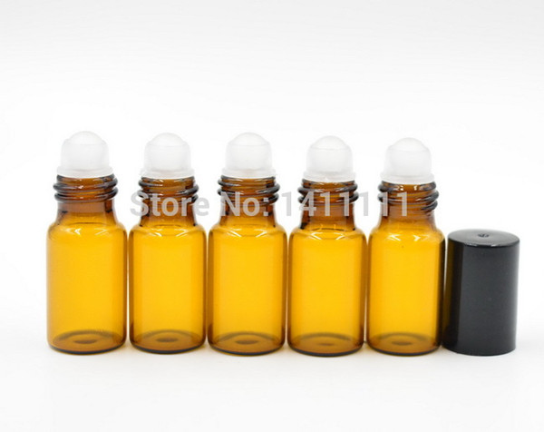 MINI Refillable 3ml Amber brown Fragrances ROLL ON GLASS BOTTLE ESSENTIAL OIL Roller Ball 500pcs/lot by DHL/EMS Free Shipping