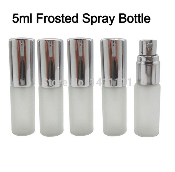 Wholesale 100PCS/LOT mini 5ML Portable Refillable Perfume Atomizer Spray Frosted Bottle Empty Bottles BY DHL FREE Shipping
