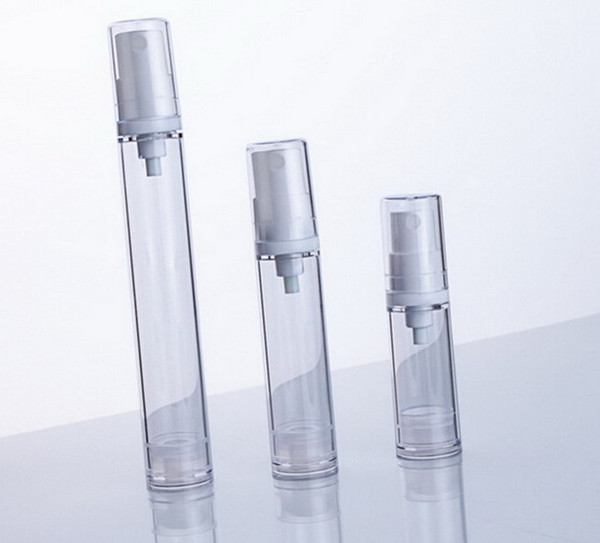 New Clear 500pcs/lot 5ML 10ml 15ml Airless pump fragrant liquid Fine mist Perfume Atomizer Refillable Spray Empty Bottle