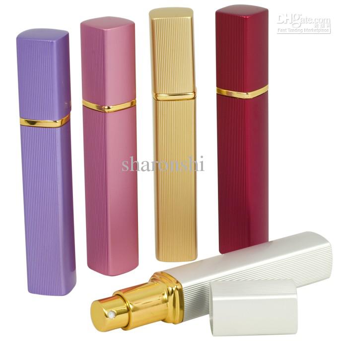 20PCS Cute Refillable Empty Atomizers Travel Perfume Bottles Spray Makeup Aftershave Colorful Metal Bottle12ML Free Shipping PB012 Wholesale