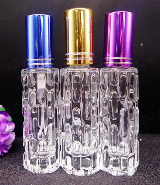 New 500pcs/lot Thick glass 10ml 1/3oz fragrant liquid Fine mist Perfume Atomizer Refillable Spray Empty Bottle Factory Price