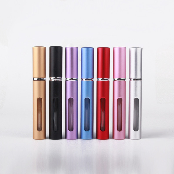 5ml Empty Atomizer Alloy bottle Spray Refillable for Perfume Aromatherapy Essential Oil Colorful High Quality 7 Color Party Wedding Gift