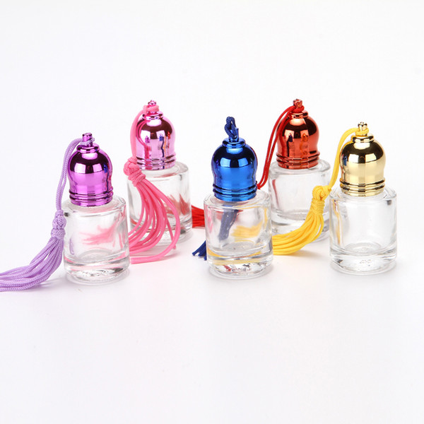 Refillable 4ML ROLL ON GLASS BOTTLES LOT ESSENTIAL OIL Glass Roller ball PERFUME Colorfull Design 100pcs/Lot Mixed color Wholesale Factory