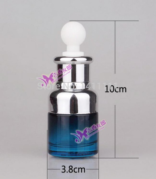 Luxury Blue Thick 20ml Glass Bottles for Essential Oils With Glass Eye Dropper Wholesale 100pcs/lot by DHL Free Shipping