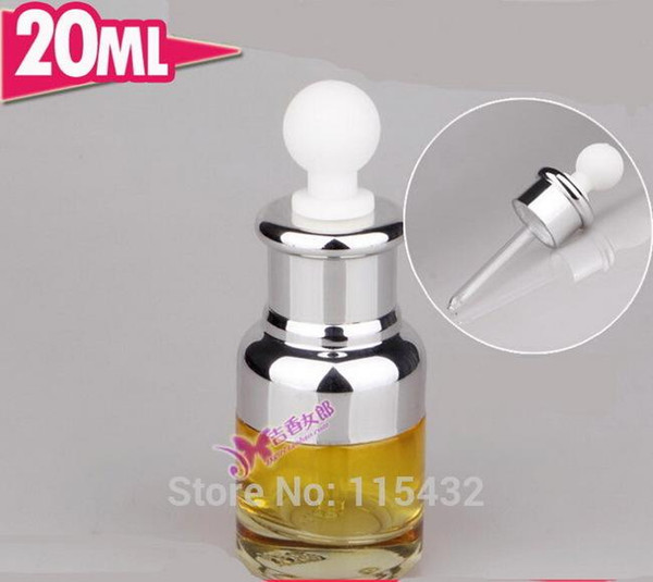 Luxury AMBER Thick 20ml Glass Bottles for Essential Oils With Glass Eye Dropper Wholesale 100pcs/lot by DHL Free Shipping