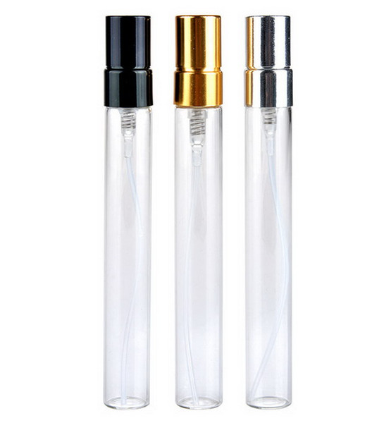100pcs/lot 10ml Glass Perfume Bottle Empty Refilable Spray Bottle Small Parfume Atomizer Perfume Sample Vials test glass bottle
