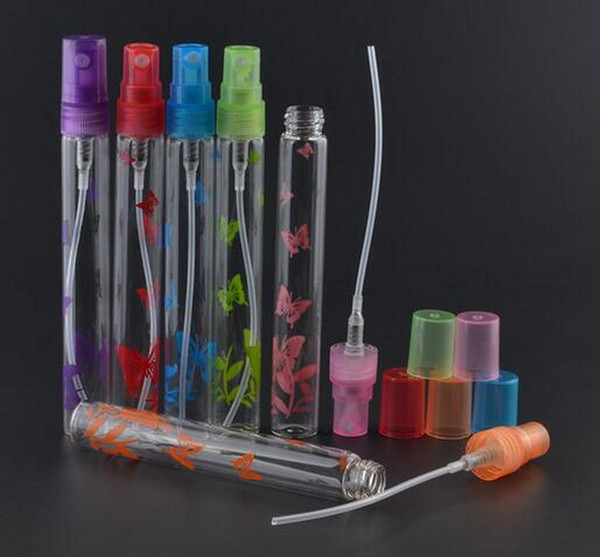 10ml New Style 6 Colors Mini Refillable Portable Perfume Bottle&Glass Empty Spray Printing Bottle 300Pcs/lot By DHL Free Shipping