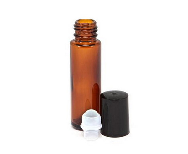 Factory Price 10ml Roll on perfume bottle, 10 ml amber essential oil roll on bottle, small glass roller container