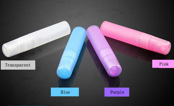 Factory Price 5ml Colorful Frosted Plastic Tube Empty Refillable Perfume Bottles Spray for Travel and Gift