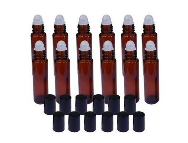 10ml Roll on perfume bottle, 10 ml amber essential oil roll on bottle, small glass roller container 200Pcs/lot By DHL Free Shipping