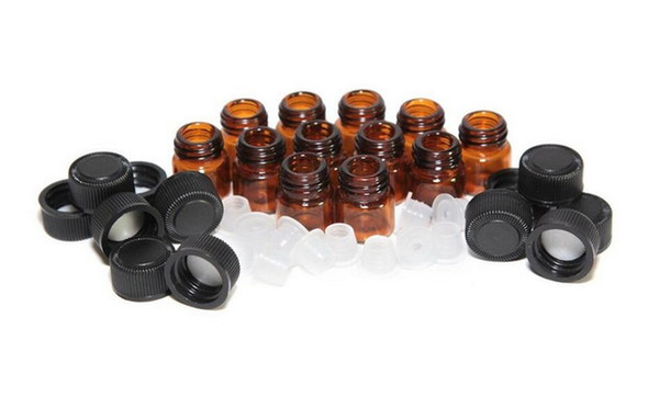 Factory Price 1ml Amber Mini Glass Bottle , Amber Sample Vial Small Essential Oil Bottle Travel Must