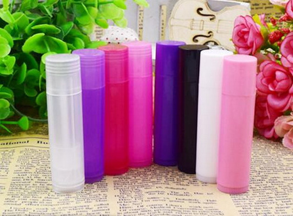 Factory Price 5g Translucent DIY Lipstick Tube Lip Balm Empty Tubes Containers Pack(8 Colors)