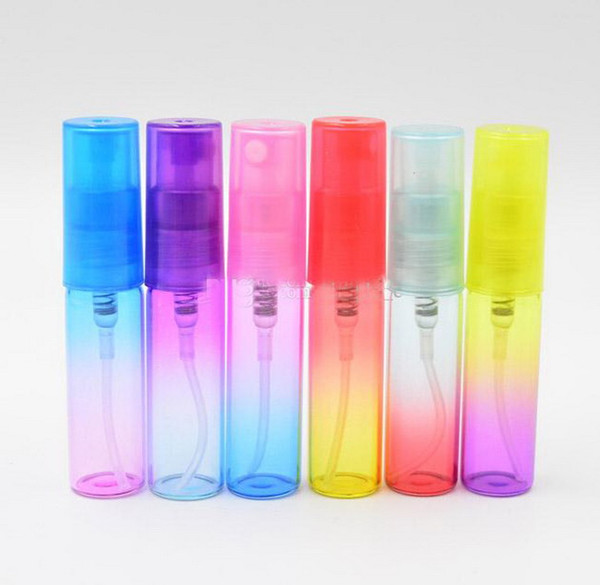 Mini 5ml Colorful Glass Refillable Atomizer Perfume Empty Bottle Atomizer Pump Spray 300Pcs/lot By DHL Free Shipping