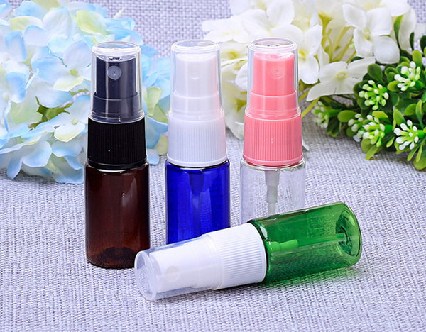 300Pcs/lot 10ml Portable Refillable Plastic Makeup Water Perfume Perfume Atomizer Spray Bottle Set (Transparent,Green,Blue,Amber)