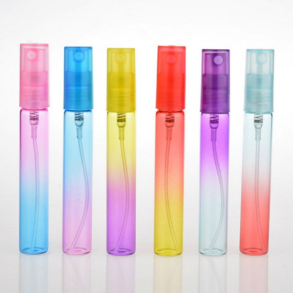 300pcs 8ML Mini Portable Colorful Glass Perfume Bottle With Atomizer Empty Cosmetic Containers For Travel Free Shipping