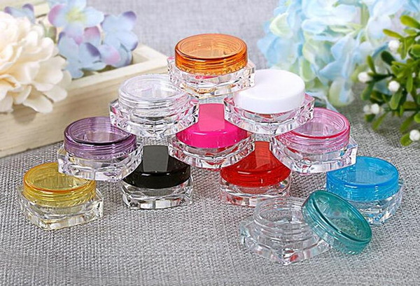 Factory Price Cream bottle 5g Cream Jar Cosmetic Container, Plastic bottle, Makeup Sample Jar, Cosmetic Packaging Bottle(Colorful)
