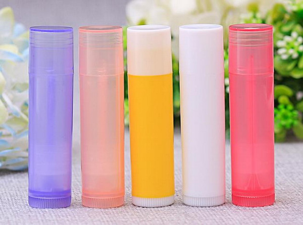 5g Colorful Plastic Empty Lip Balm Tubes Containers with Lid Caps for Crayon Lipstick,homemade Lip Balm 500Pcs/lot By DHL Free Shipping
