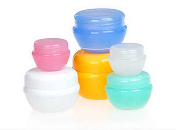 200pcs/lot 5g 10g 20g 30g 6 color cream jar cosmetic container High Quality plastic bottle makeup sample jar cosmetic packaging
