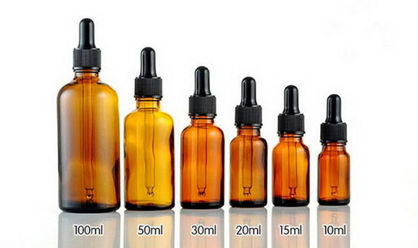 200pcs Glass Dropper Bottles 5ml - 100ml E-liquid Ejuice Bottles Essential Oil Glass Blue Bottle With Childproof Rubber Cap