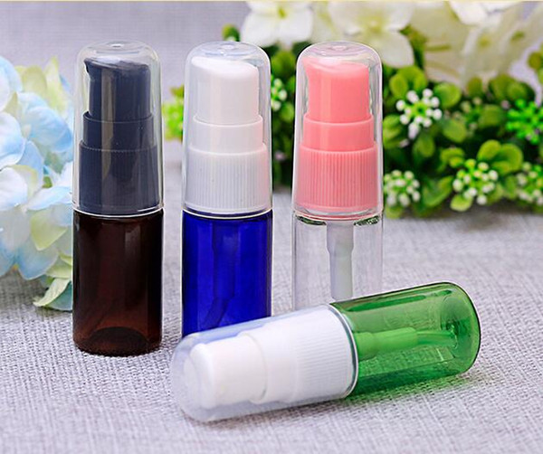 Factory Price 10ml Empty Refillable Plastic Cream Lotion Pump Bottle(Amber,Green,Blue,Transparent) 300Pcs/lot By DHL Free Shipping