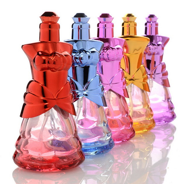 New 50PC 10ml Refillable Empty Cosmetic Containers Mini Portable Colorful Glass Perfume Spray Bottles Atomizer For Travel Women