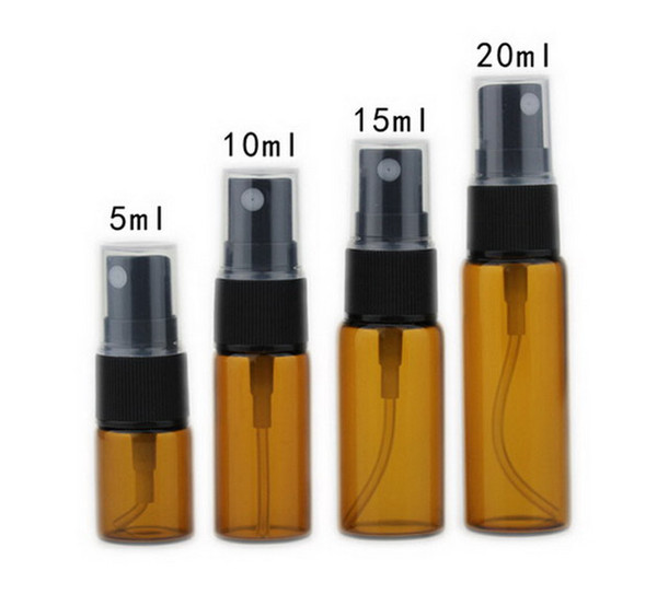 Amber Atomizer 5ml 10ml 15ml 20ml Portable Glass Filled Perfume Bottle Spray Empty Fragrance & Deodorant bottle